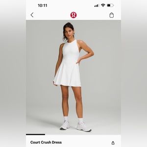 Lululemon Court Crush Dress, White, Size 8, lightly worn